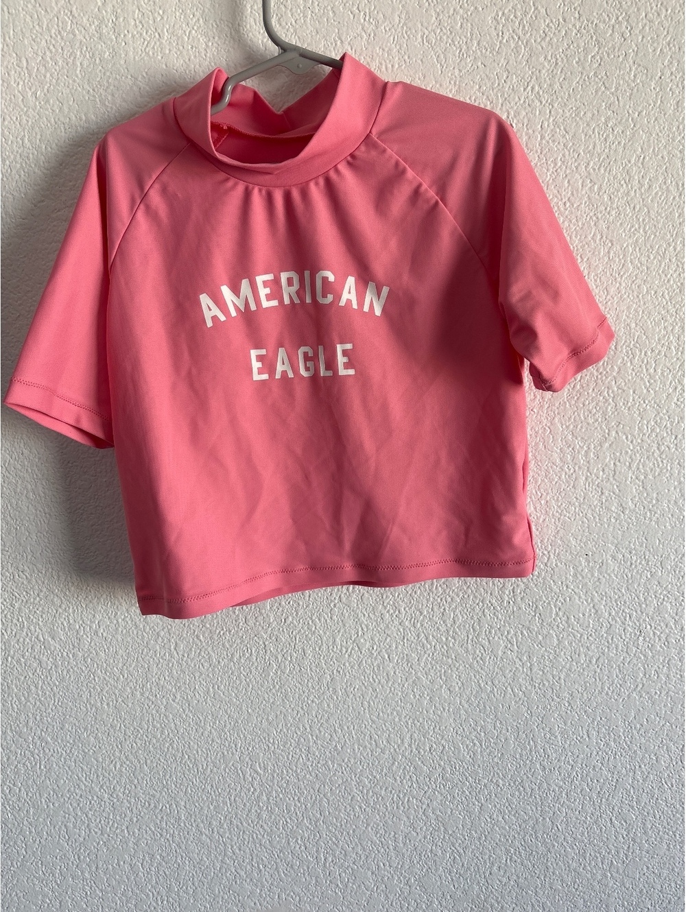 American Eagle Kids Pink Short Sleeve Rash Guard Swim Shirt Size 16 (13-14Y)